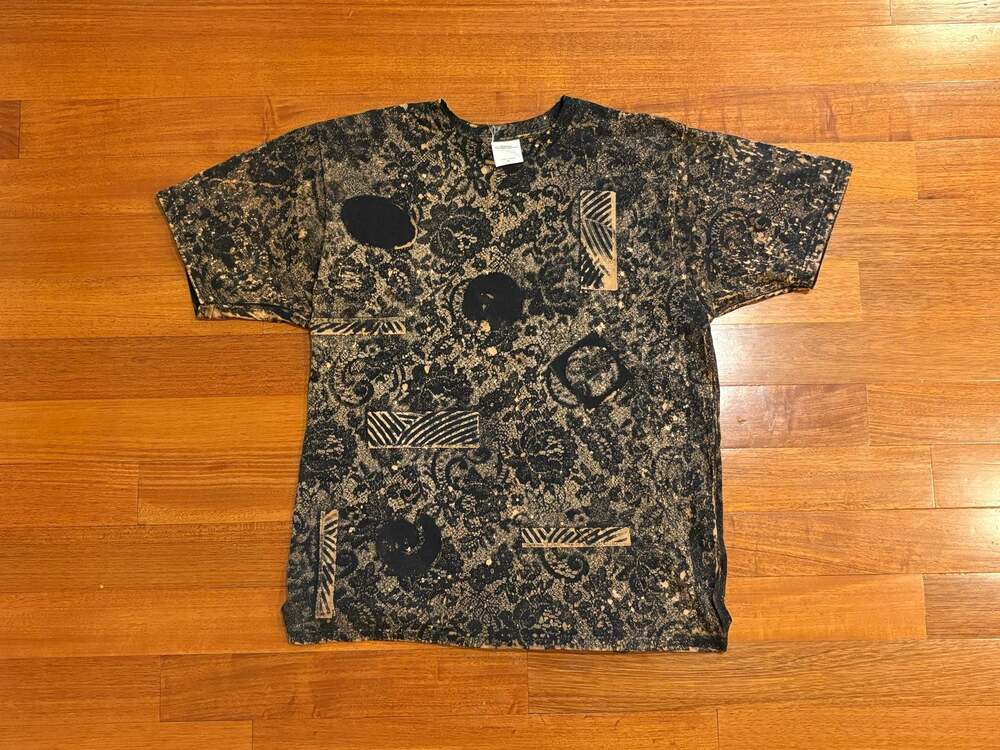 VTG Wearable Art T Shirt XL Affliction Style Abstract Bleach Dye Cotton T shirt